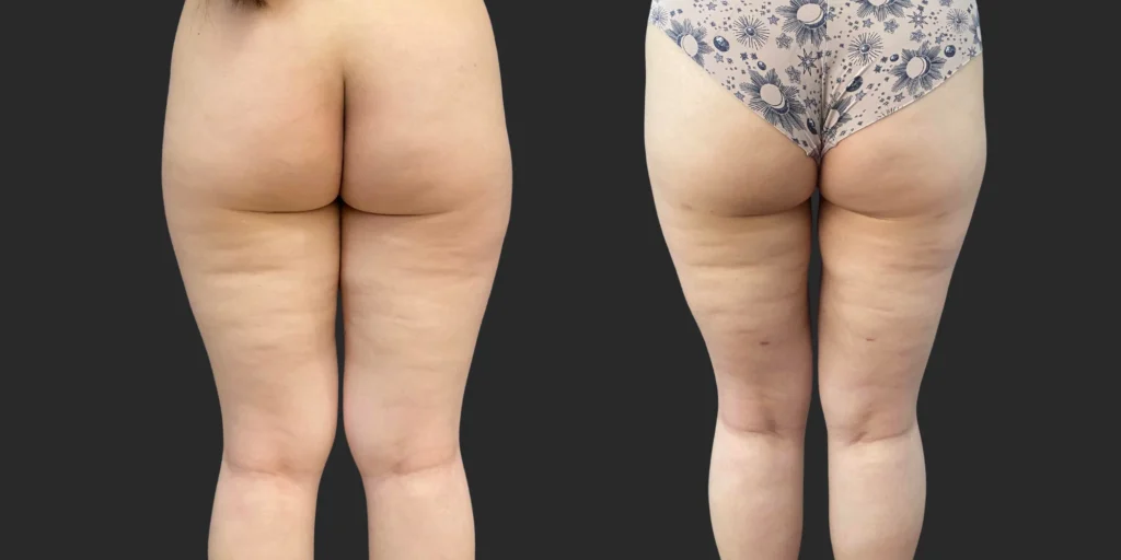 Lipo of Inner/Outer Thighs + Knees #039, before and after photo, view 2